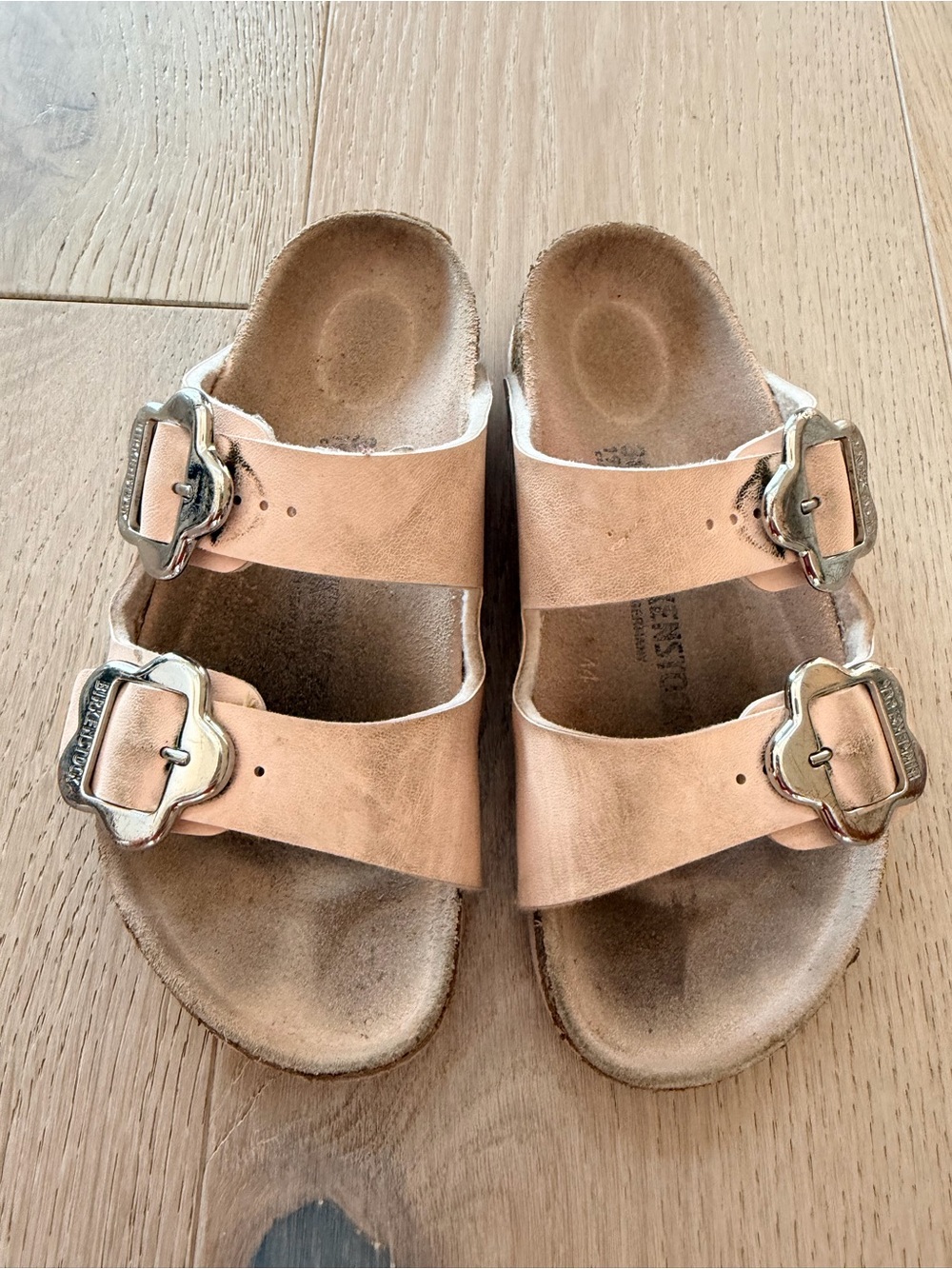 Birkenstock Kids Double-Buckle Sandal in Natural Leather